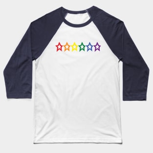 Pride Rainbow Colored Stars Row Baseball T-Shirt